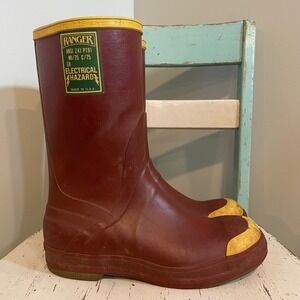 Ranger Honeywell Mens Steel Toe Electrical Hazard Rubber Work Boots Sz 10 USA